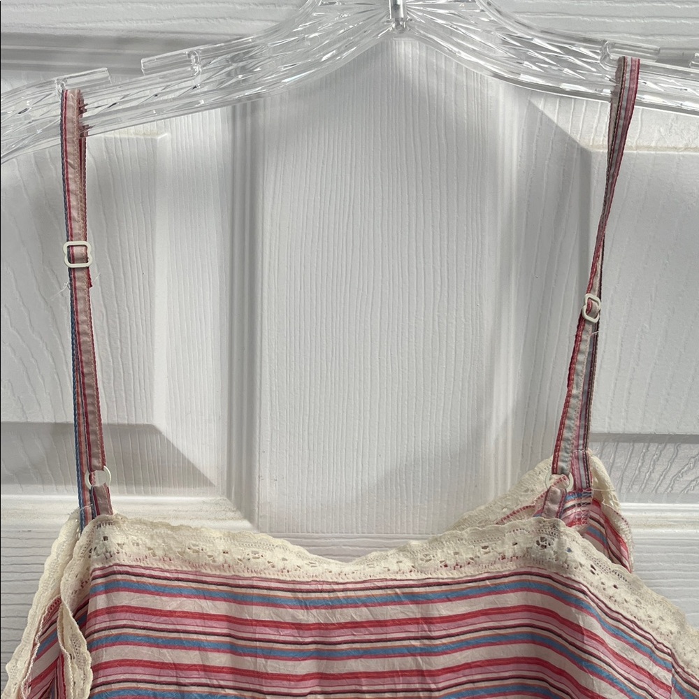 Striped Silk Lace Trim Cami - Picture 5 of 5